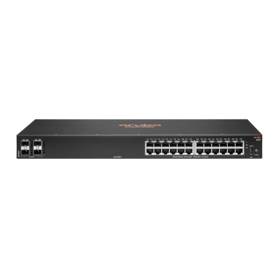 Hewlett packard enterprise aruba 6000 switch gestito l3 24 x 10/100/1000 + 4 x gigabit sfp