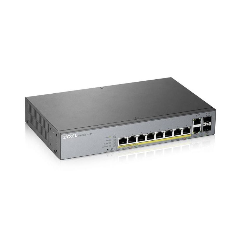 Zyxel gs1350-12hp-eu0101f switch di rete gestito l2 gigabit ethernet 10-100-1000 grigio supporto power over ethernet
