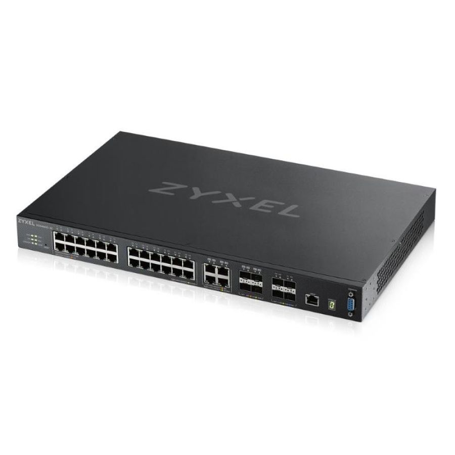 Zyxelxgs4600-32-zz0102f switch gestito l3 24 x 10/100/1000 + 4 x combo gigabit sfp + 4 x 10 gigabit sfp+ nero montabile su rack