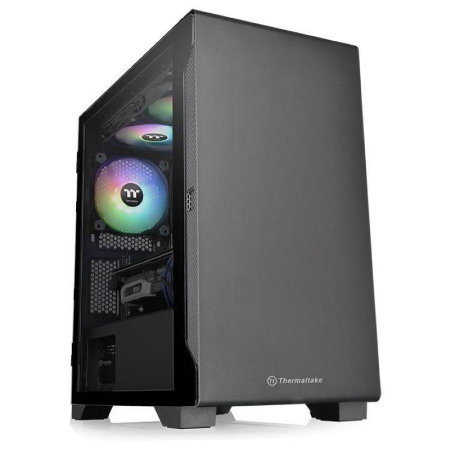 Thermaltake s100 tg case micro tower micro atx mini-itx pannello laterale in vetro temperato 1xusb 3.01xventola 120 mm black