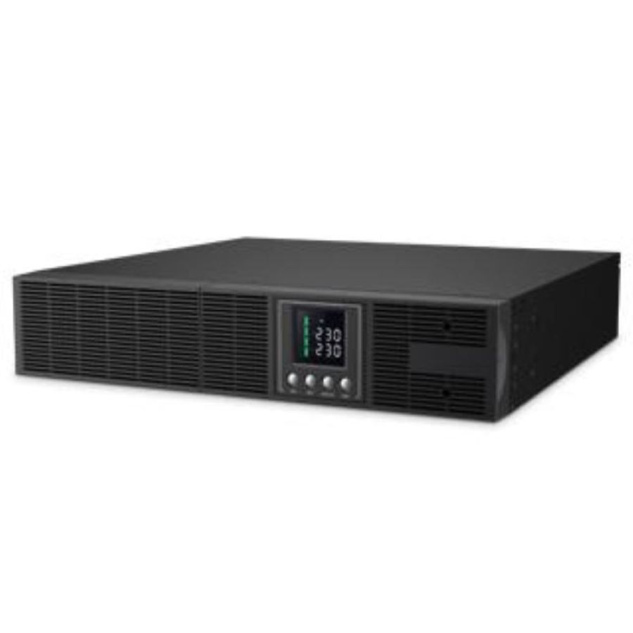 Atlantis a03-op2002-rc ups online gruppo di continuita` doppia conversione onda sinusoidale pura 2000va 1350w, server convertibile, display lcd, usb, seriale rs-232, 8 uscite iec, slot snmp 3x12v-9ah