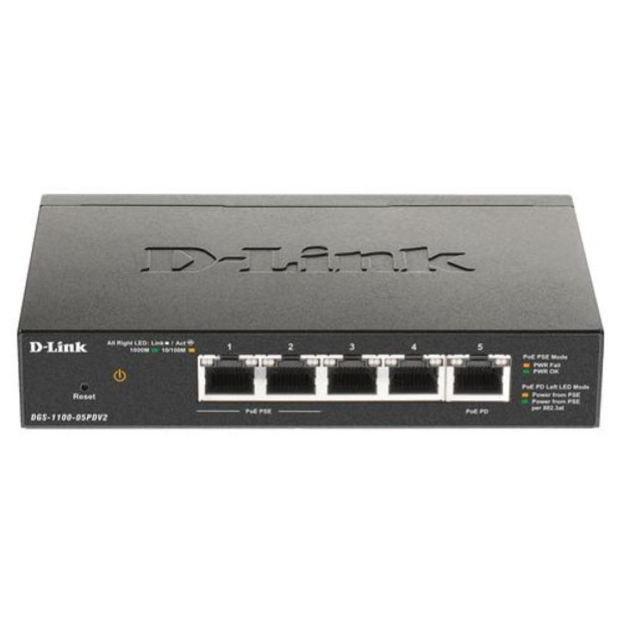 D-link dgs-1100-05pdv2 switch 5 porte gigabit poe smart managed 1 porta power delivery