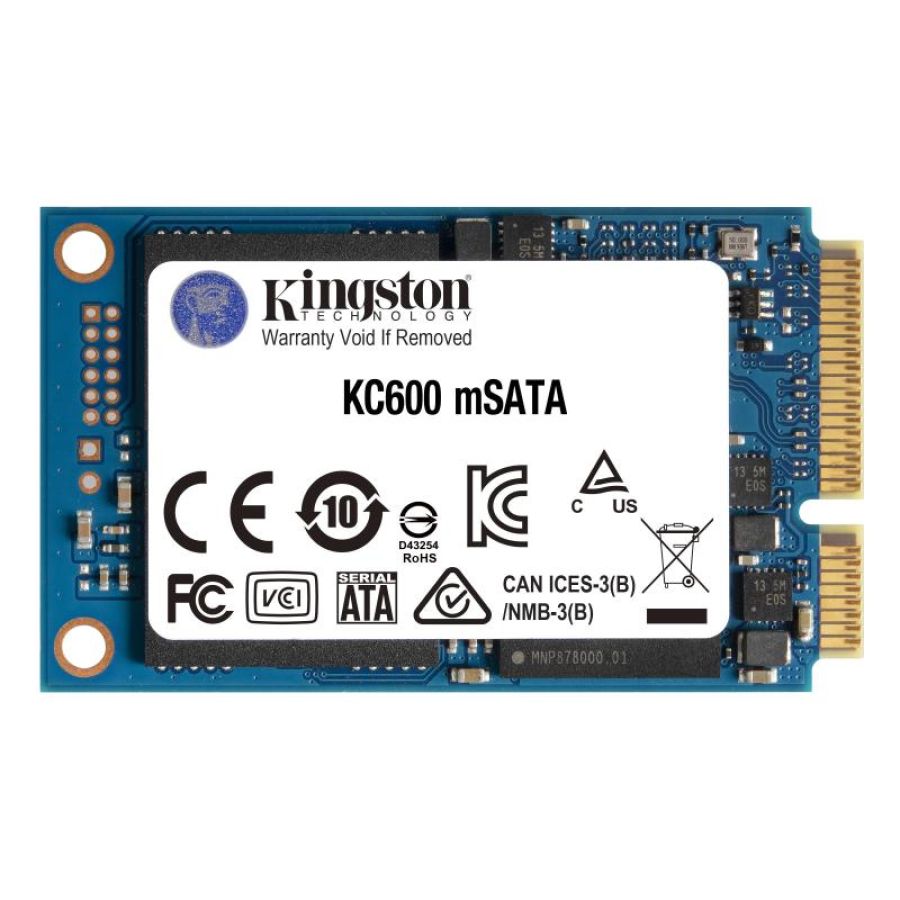 Kingston kc600 ssd interno 512gb interfaccia sataiii 3d tlc formato msata