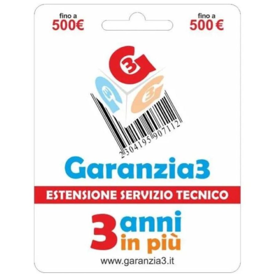 Garanzia3 estensione di servizio tecnico 3 anni in piu` con massimale di copertura a 500 euro