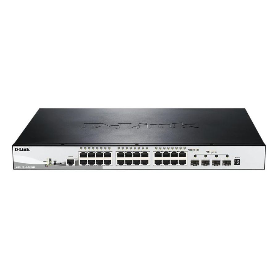 D-link dgs-1510-28xmp switch gestito l3 24 x 10/100/1000 (poe+) + 4 x 10 gigabit sfp+ poe+ (370 w)