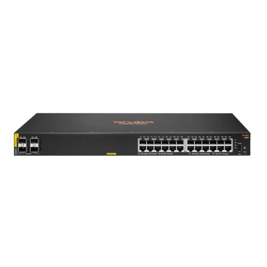 Hpe aruba 6000 24g class4 poe 4sfp 370w switch gestito l3 - 24 x 10/100/1000 (poe+) + 4 x gigabit sfp poe (370 w) montabile su rack
