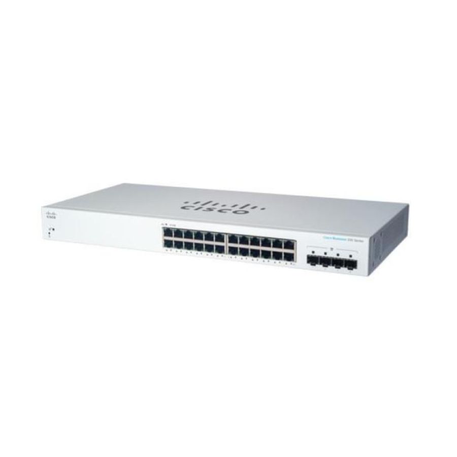 Cisco business 220 cbs220-24t-4g switch gestito l2 24 x 10/100/1000 + 4 x gigabit sfp (uplink) montabile a rack bianco