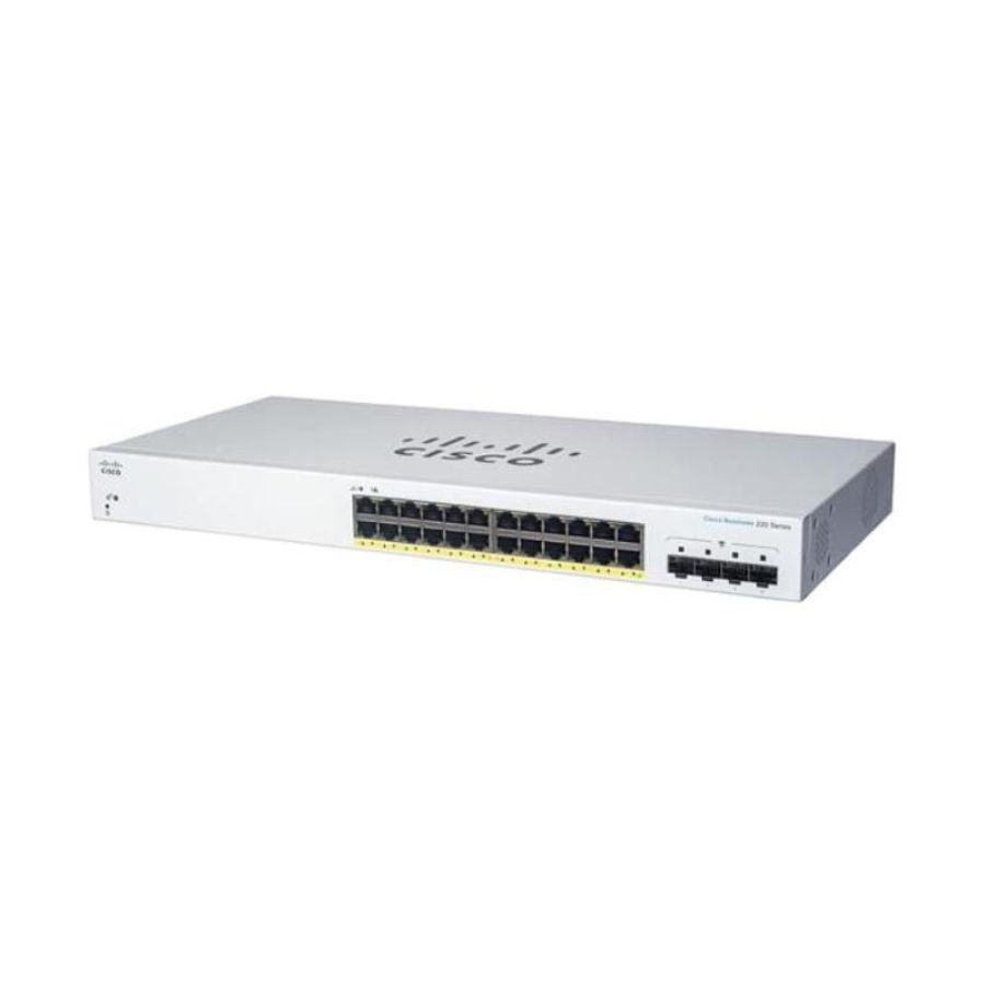 Cisco business 220 series cbs220-24fp-4g-eu switch gestito l2 - 24 x 10/100/1000 (poe+) + 4 x gigabit sfp (uplink) poe+ (382 w) montabile su rack