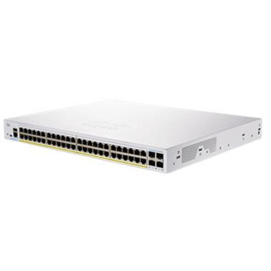 Cisco business 350 series cbs350-48fp-4x-eu switch gestito l3 - 48 x 10/100/1000 (poe+) + 4 x 10 gigabit sfp+ poe+ (740 w) montabile su rack