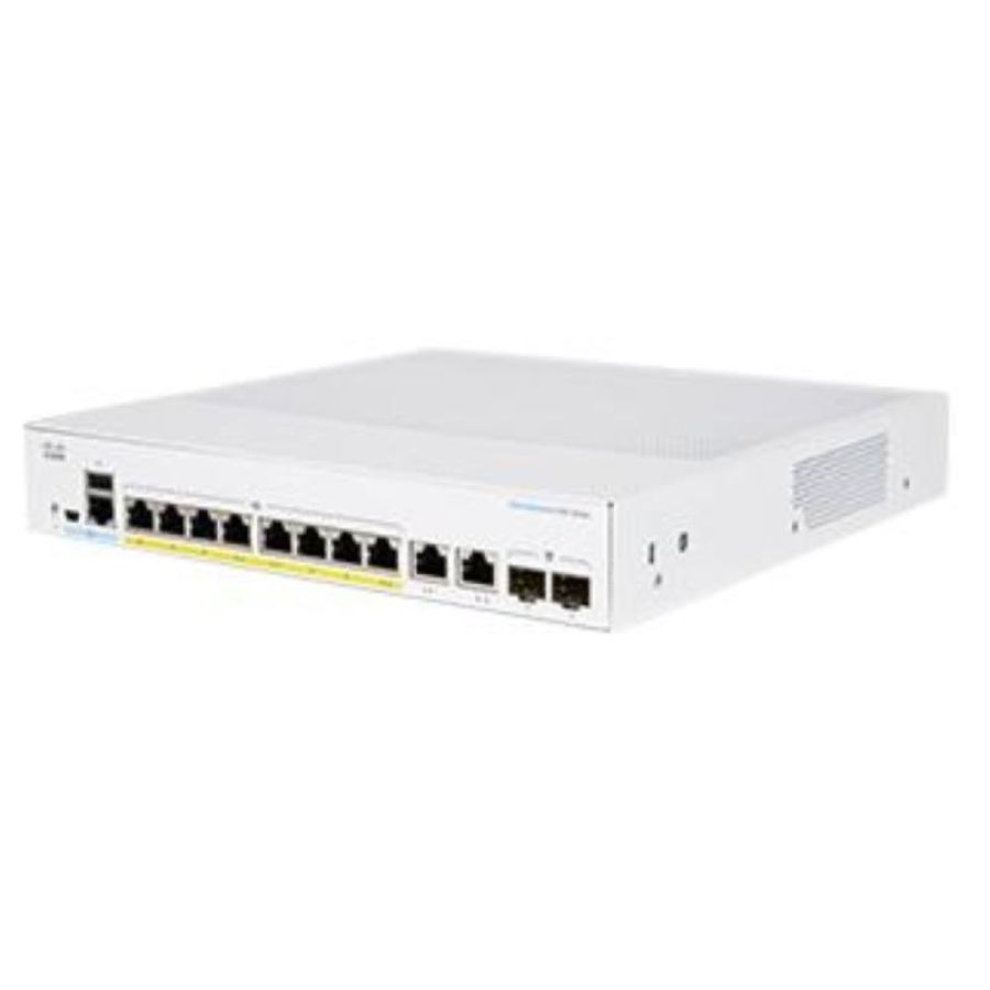 Cisco business 350 series cbs350-8p-2g-eu switch gestito l2/l3 8 x 10/100/1000 (poe+) + 2 x sfp combinato poe+ (67 w) montabile su rack