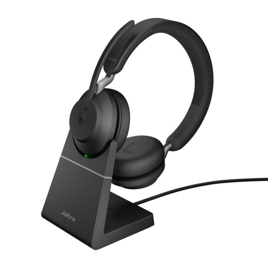 Jabra evolve2 65 cuffie con microfono wireless ms usb tipo c con base di ricarica nero