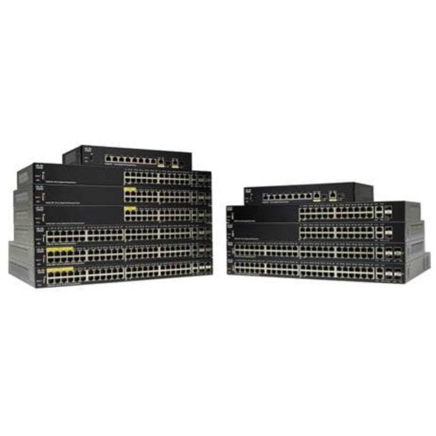 Cisco sf250-48hp switch gestito l2 48 x 10/100 (poe+) + 2 x 10/100/1000 + 2 x combo gigabit sfp + 2 x gigabit sfp poe+ (195 w)