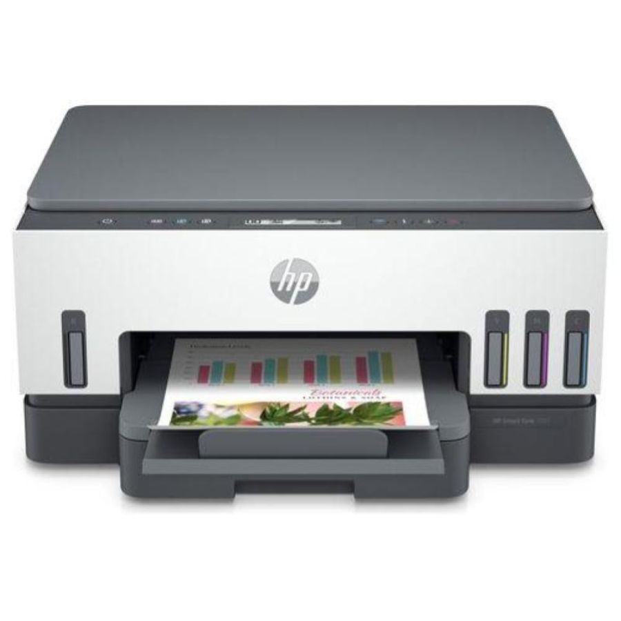 Hp smart tank plus 7005 aio (28b54a) stampante multifunzione a4 con serbatoio di inchiostro ad alto volume di stampa, stampa fronte-retro automatica, scansione, copia, wi-fi , hp smart, bianco