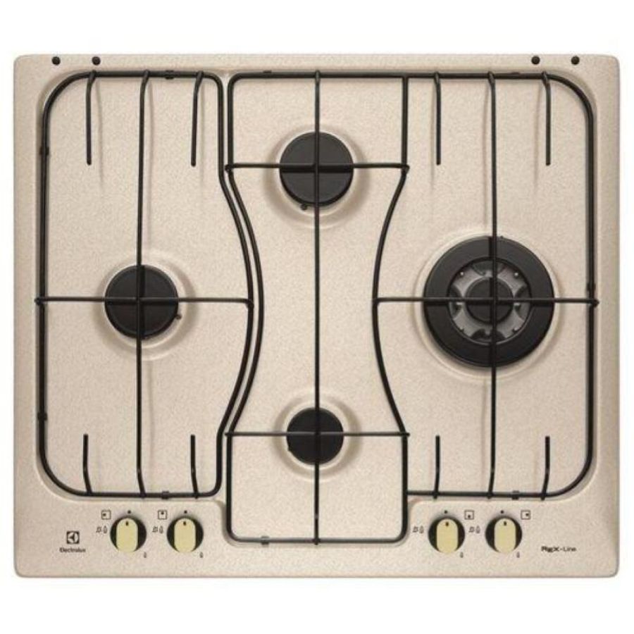 Electrolux rgg6243lon piano cottura a gas da incasso 4 fuochi acciaio smaltato sabbia