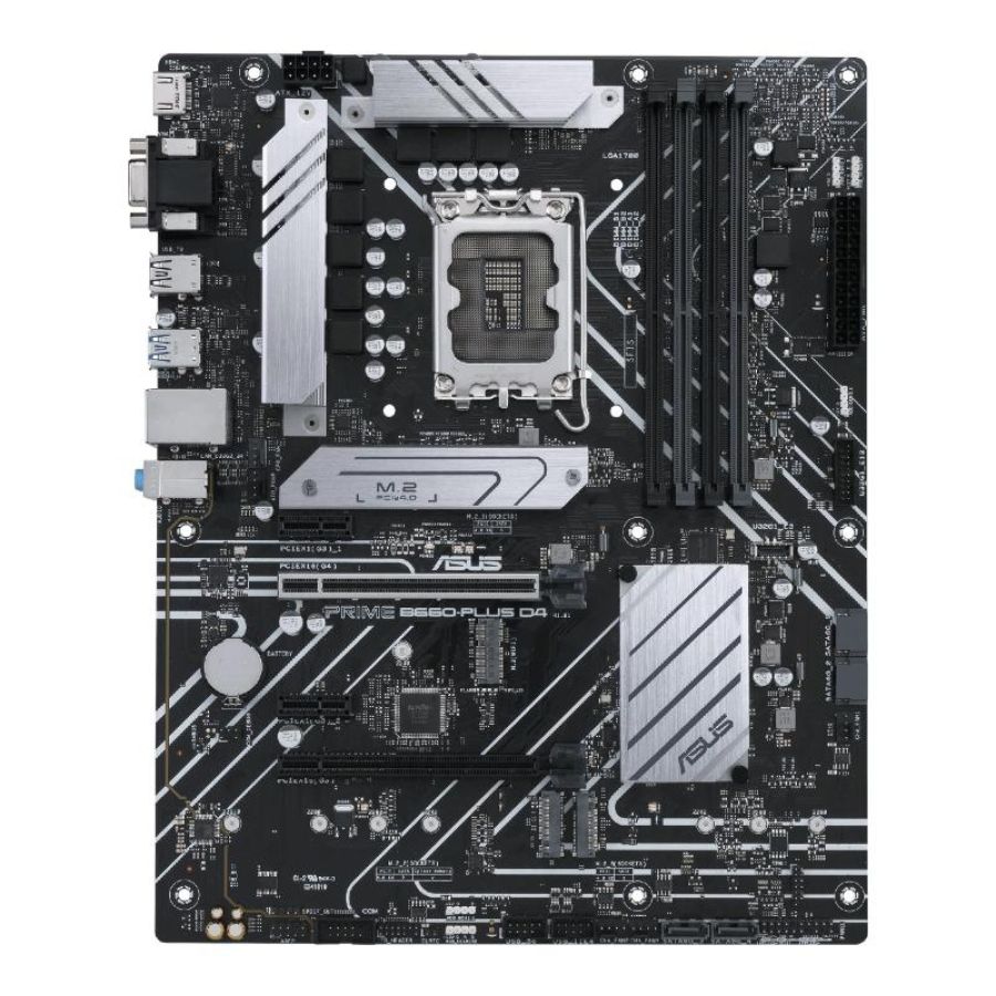 Asus scheda madre intel b660 (lga 1700) atx con 8 stadi di potenza, slot pcie 4.0, tre slot m.2, realtek 2.5gb ethernet, displayport, hdmi, d-sub, usb 3.2 gen 2x2 type-c posteriore, usb 3.2 gen 1 type-c anteriore, aura sync