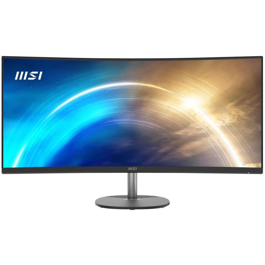 Msi pro mp341cq monitor curvo 34`` uwqhd (3440 x 1440), pannello 21:9, 100 hz, 1 ms (mprt), anti-flicker, less blue light, speaker integrati, 2x hdmi 2.0b, 1x dp, vesa 100x100, nero