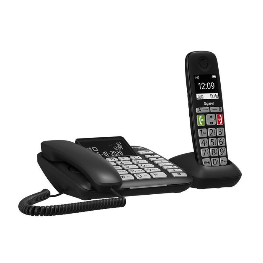 Gigaset dl780 plus combi black 2 in 1 telefono fisso + 1 cordless dect