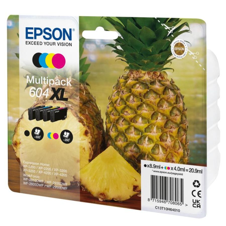 Epson 604xl cartuccia inchiostro ink originale multipack 4 colori nero ciano magenta giallo resa elevata