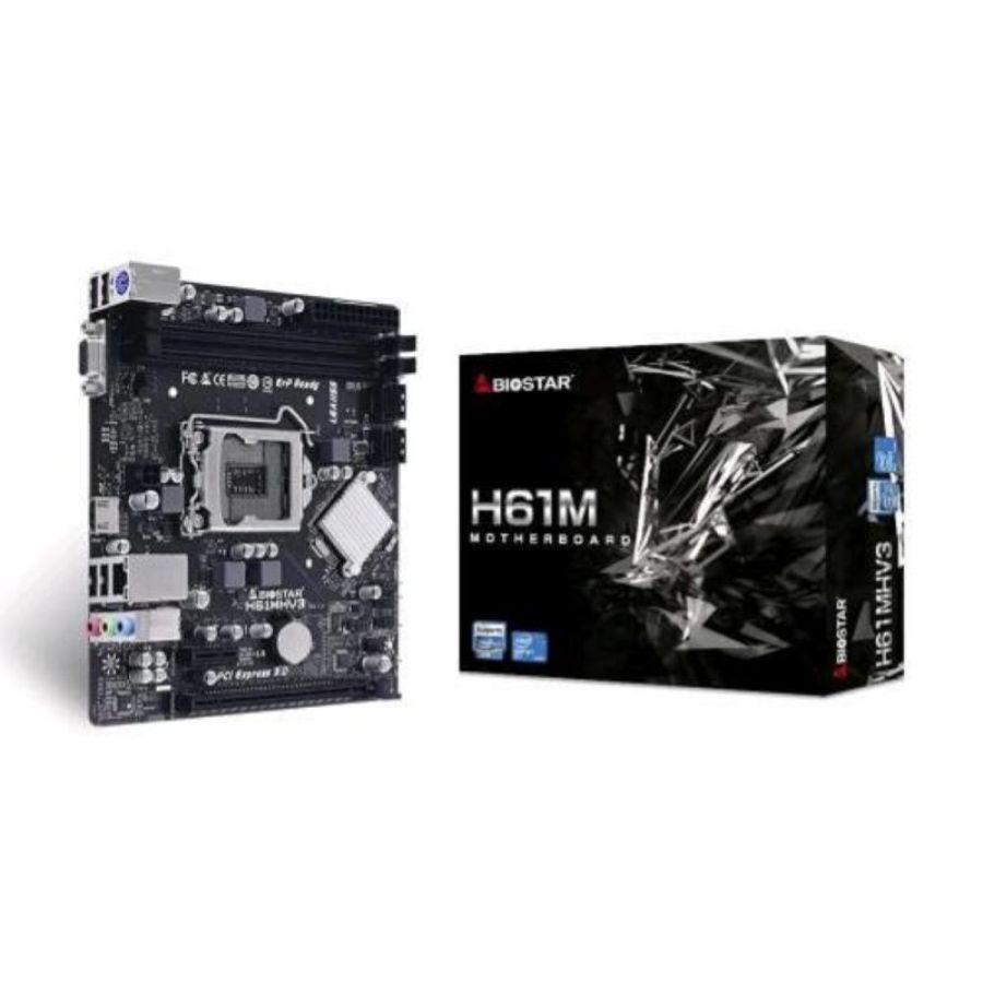 Biostar h61mhv3 scheda madre intel lga 1155 h61 socket h2 2xddr3 vga hdmi pcie 4xsata micro-atx