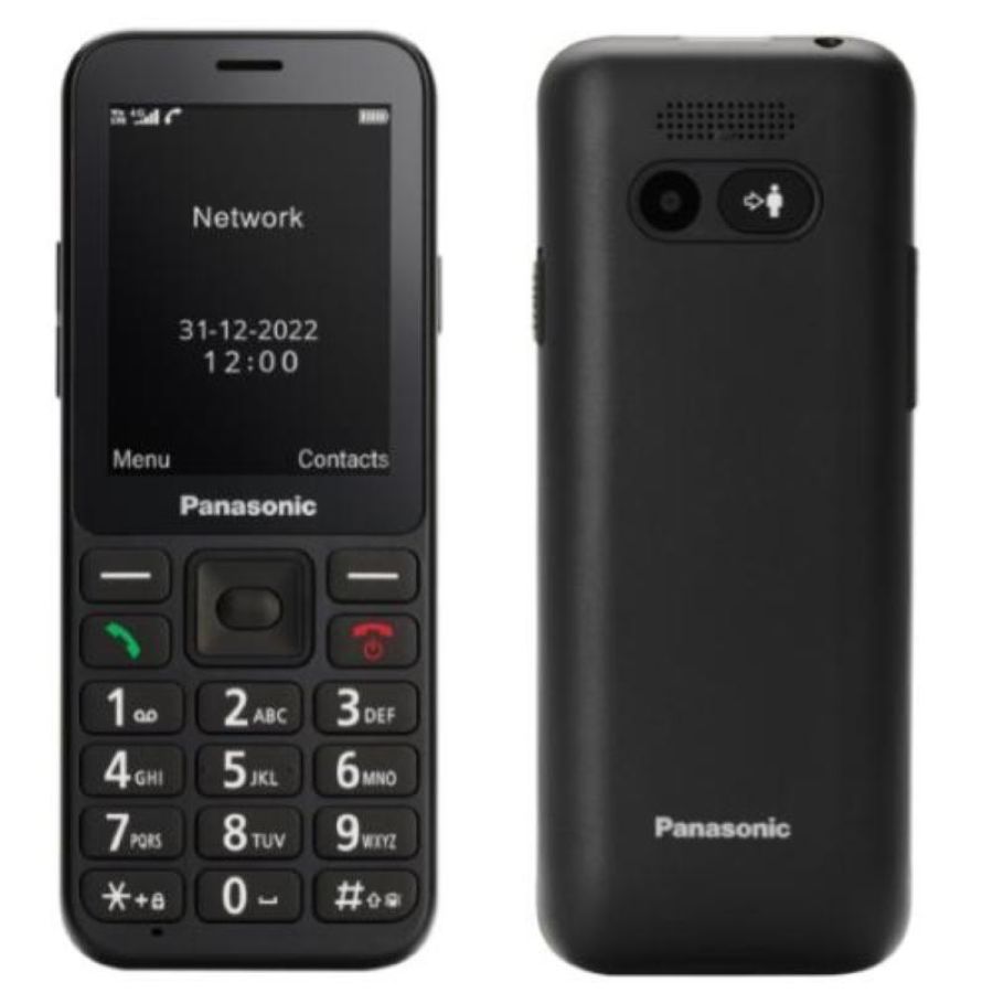 Panasonic kx-tu250 dual sim 2.7 easy phone 4g fotocamera 1.2 mp vivavoce tasto chiamata emergenza italia nero