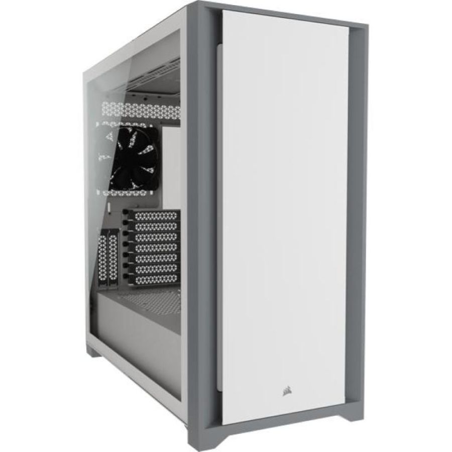 Corsair 5000d case middle tower minitx matx atx vetro temperato no power due ventole da 120 mm incluse bianco