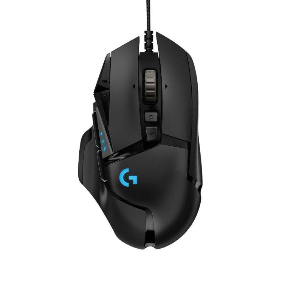 Logitech g502 mouse gaming hero prestazioni elevate sensore hero 25k 25600 dpi rgb pesi regolabili 11 pulsanti programmabili memoria integrata per pc/mac/laptop nero
