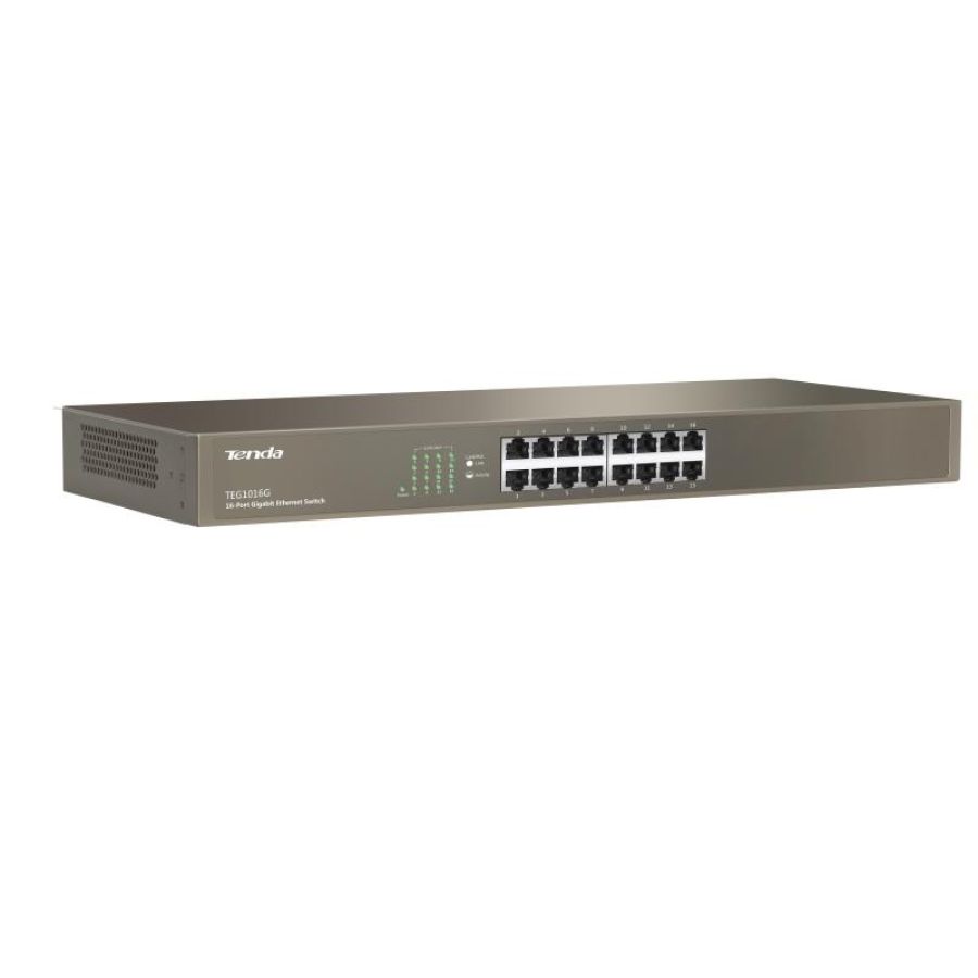 Tenda teg1016g switch di rete non gestito gigabit ethernet 10-100-1000 blu 1u