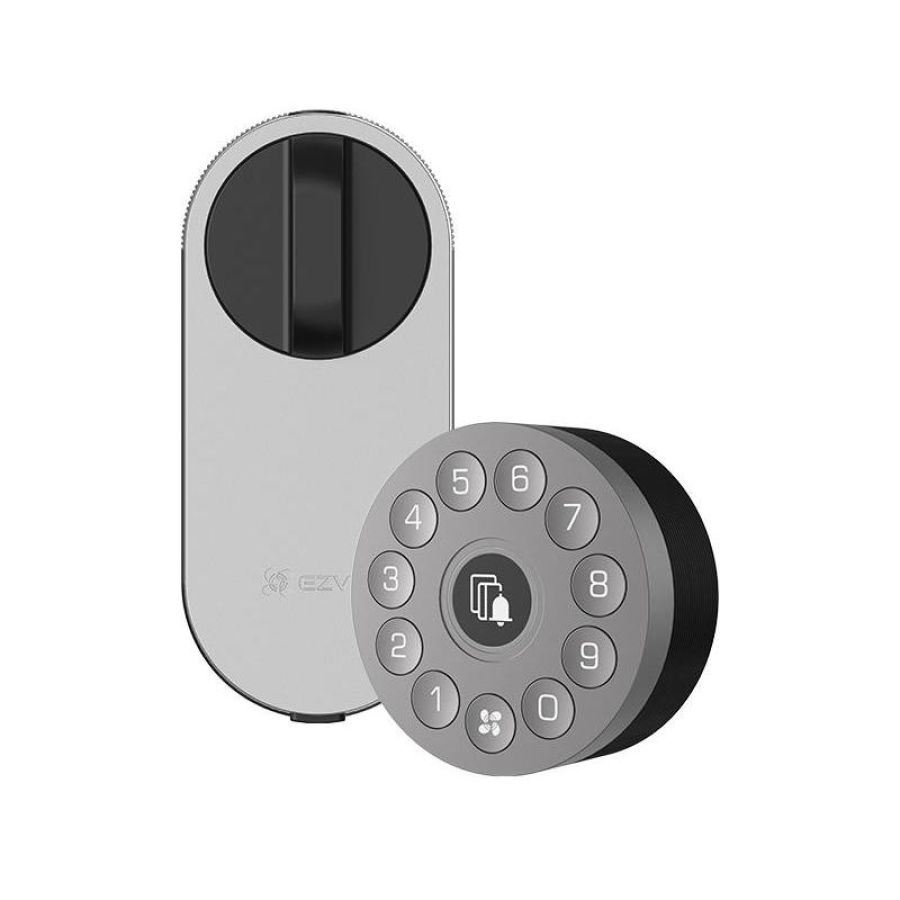 Ezviz dl01s+dl01cp smart lock + tastierino con codice numerico o sensore di prossimita` campanello integrato allarme manomissione grigio