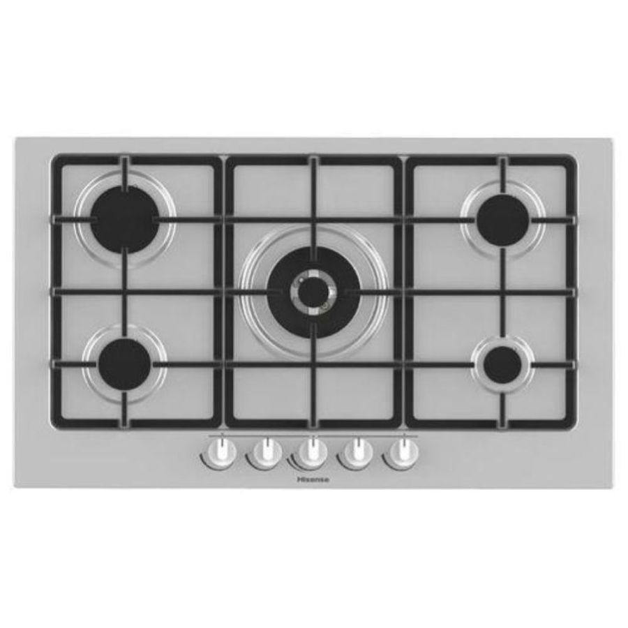Hisense gm973xf piano cottura a gas da incasso 5 fuochi acciaio