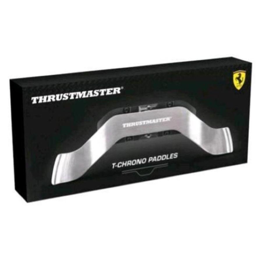 Thrustmaster t-chrono paddles leve del cambio push-pull in alluminio switch con contatti argentati compatibile con pc/ps4/ps5/ xbox one/ xbox series x|s licenza ferrari nero silver