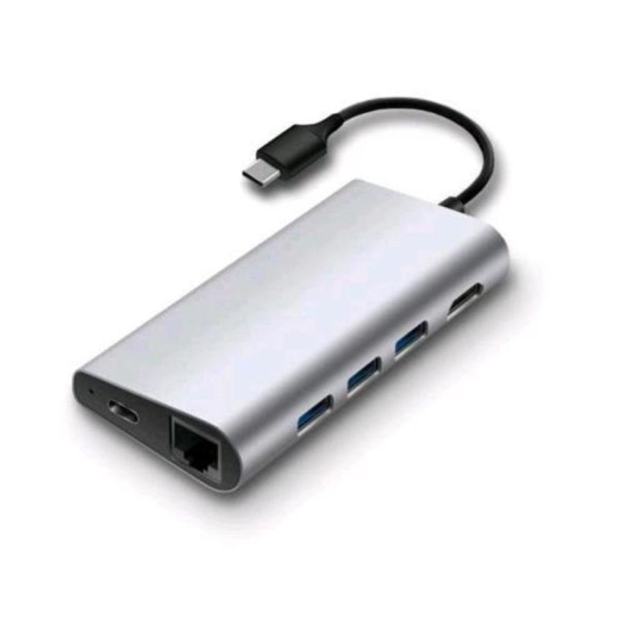 Nilox nlx-tc-8hubmlac docking station usb-c 3.1 1x hdmi 4k - 3x usb 3.0 - 1x usb-c type-c 3.1 - 1x sd reader - 1x micro sd reader- 1x ethernet