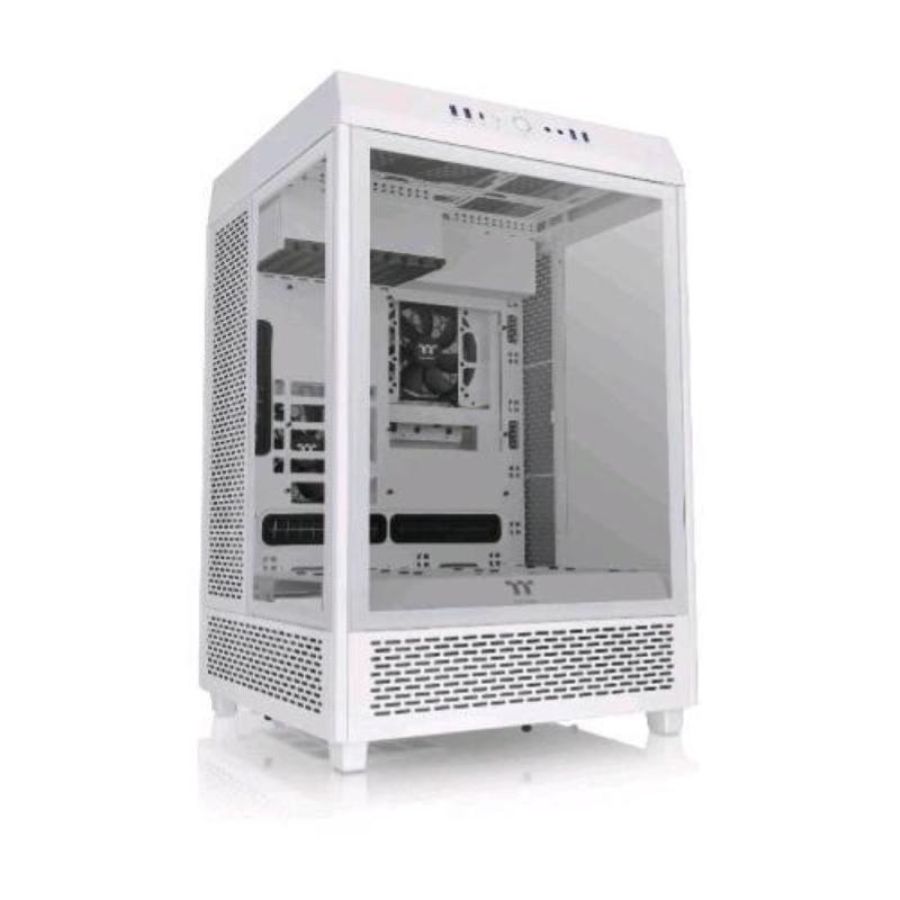 Thermaltake the tower 500 case midi tower atx eatx micro atx mini-itx pannelli laterali e frontale in vetro temperato 4-xusb-a 3.0 1xusb-c 2xventole 120mm snow white