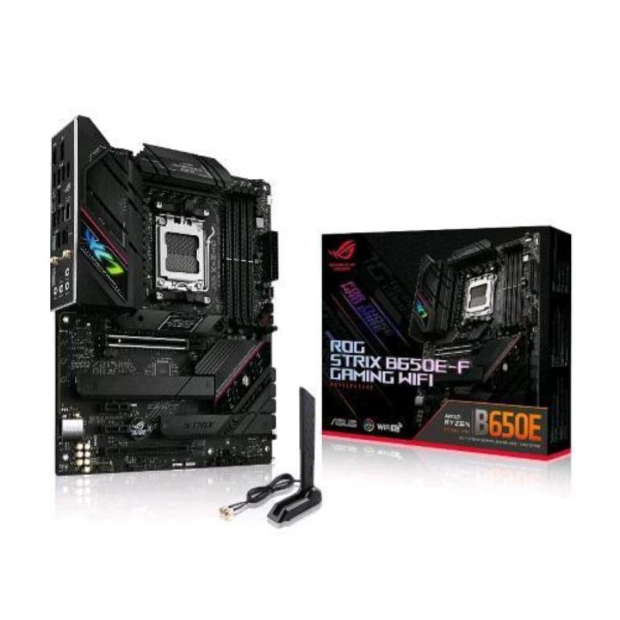 Asus rog strix b650e-f gaming wifi scheda madre gaming atx amd b650 am5 ddr5 pci 5.0 wifi 6e intel 2.5gb ethernet rog supremefx 7.1 3xm.2 4xsata 6gb/s aura sync rgb nero