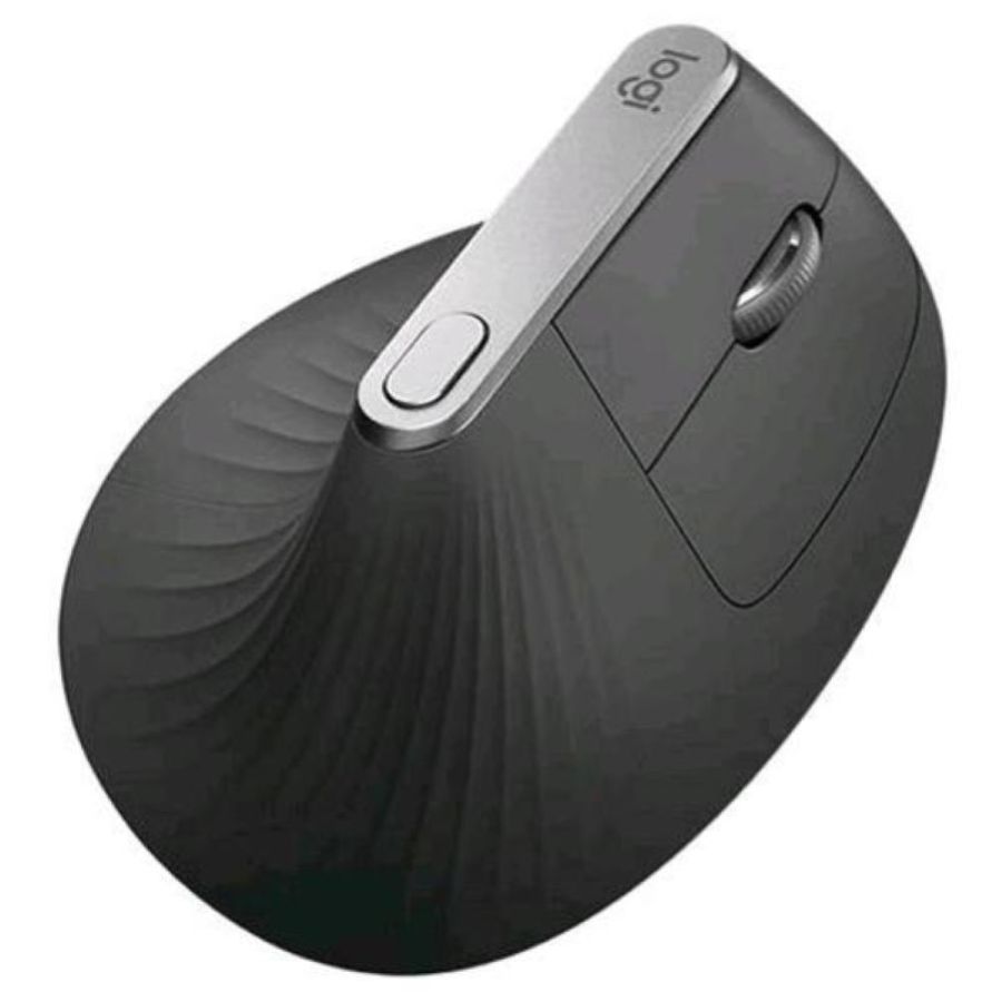 Logitech mx mouse verticale ergonomico wireless bluetooth 2.4 ghz 4.000 dpi 4 pulsanti mano destra nero-grigio