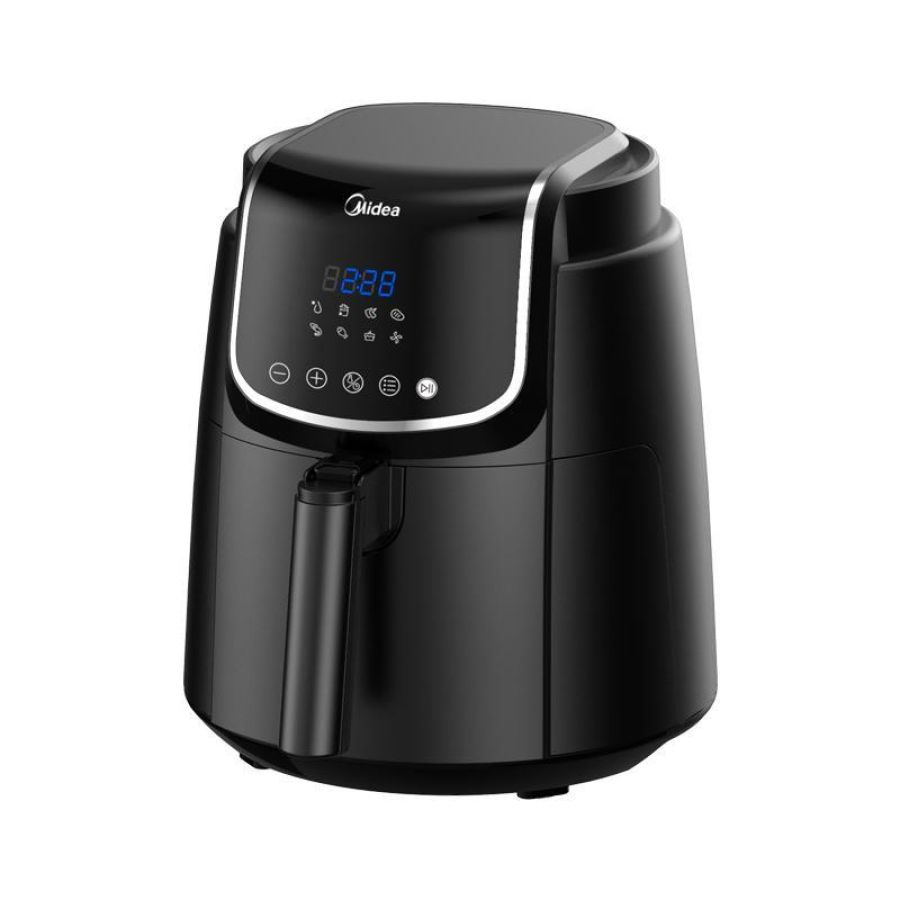 Midea mf-cn35c2 friggitrice ad aria 3.5 litri air fryer senza olio 1500w 8 funzioni pre-impostate tecnologia rapid air 81 ricette pdf shake reminder timer 60 min controllo della temperatura smart nero