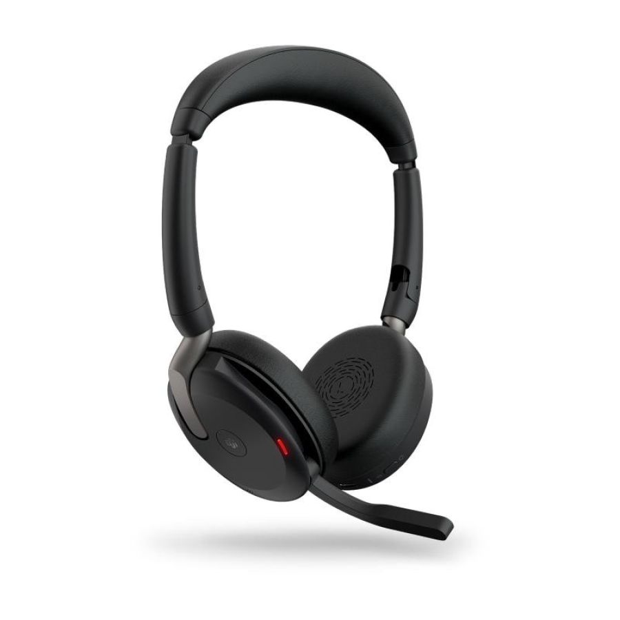 Jabra evolve2 65 flex ms stereo cuffie con microfono on-ear bluetooth eliminazione del rumore usb-a cerificate per i team microsoft nero