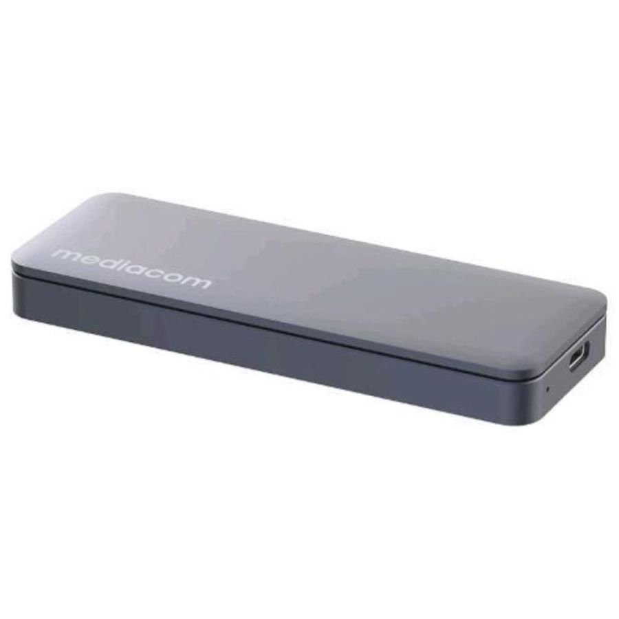 Mediacom md-s406 box esterno per ssd m.2 nvme 2280, 2260, 2242 e 2230 pcie max 1tb usb-c 3.1 in alluminio