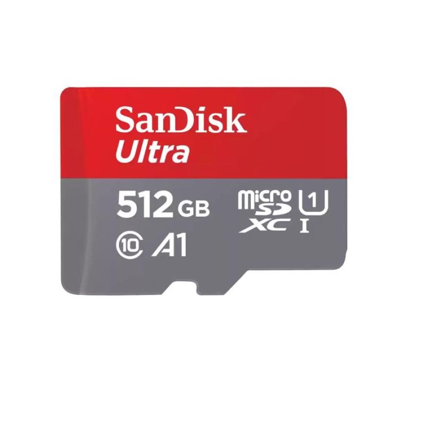 Sandisk ultra microsdxc 512gb a1 / uhs class 1 / class10 adattatore da microsdxc a sd in dotazione
