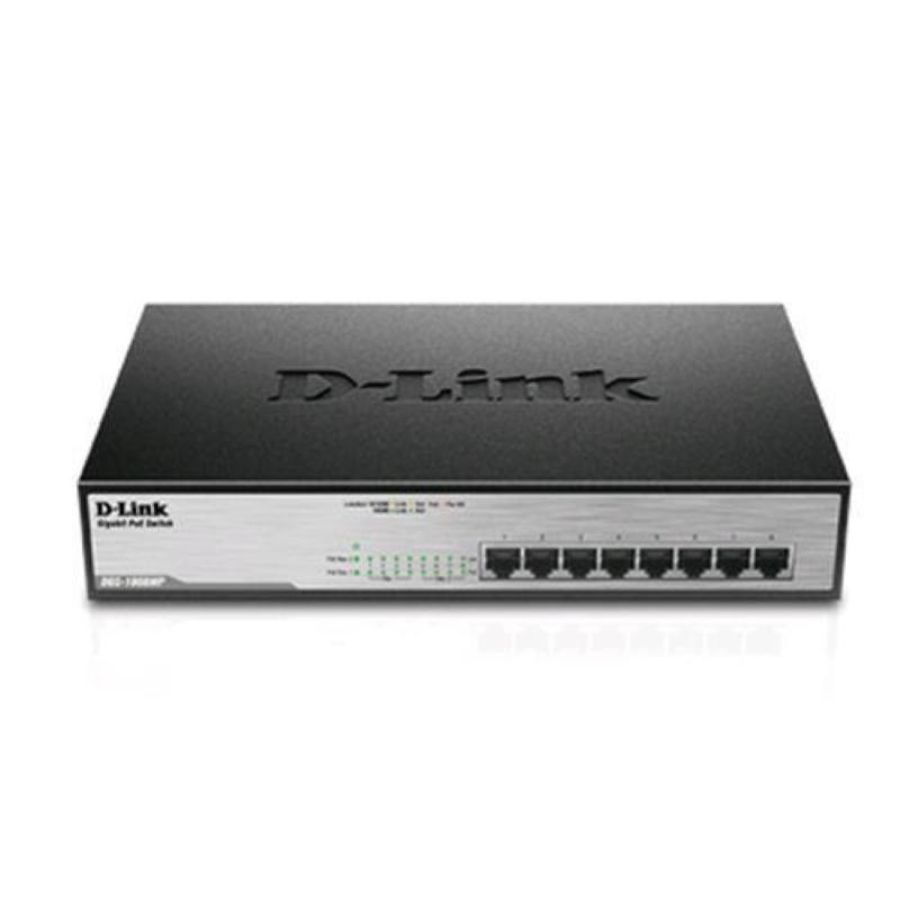 D-link dgs-1008mp switch non gestito 8 porte gigabit ethernet 10/100/1000 rj-45 full duplex poe (140 w) montabile su rack
