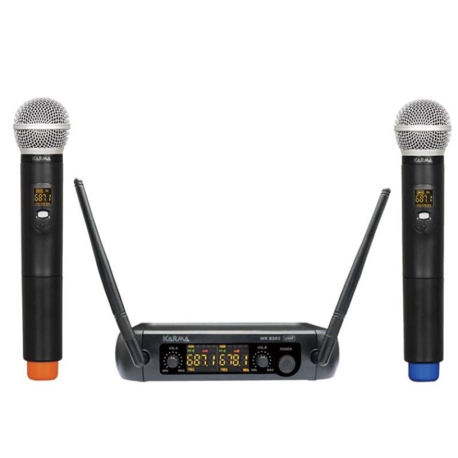 Karma kit microfono set-8202 uhf diversity 2 palm