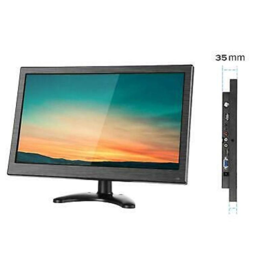 Monitor 13.3 hd per telecamere display led hdmi-vga-bnc-usb-av