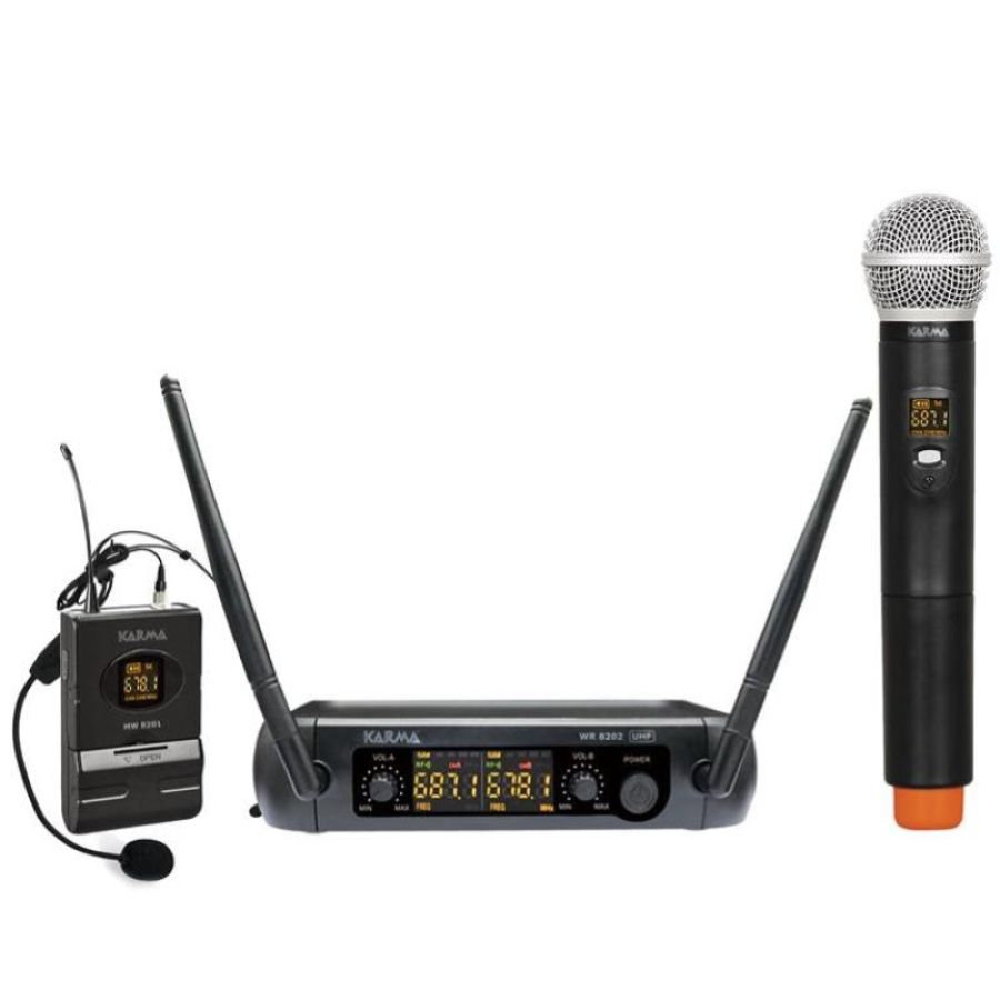 Karma set 8202pl kit microfoni nero