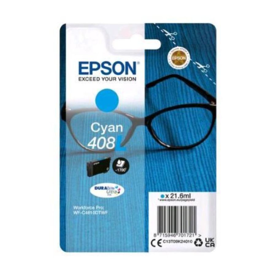 Epson singlepack cyan 408l durabrite ultra ink
