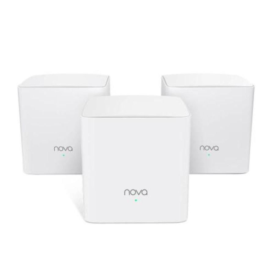 Tenda nova mw5g wi-fi mesh ac1200 dual band con copertura fino a 300 m2 2 porte gigabit ethernet roaming wireless confezione da 3 bianco