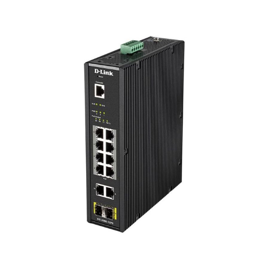 D-link dis-200g-12ps switch di rete gestito l2 gigabit ethernet (10/100/1000) nero supporto power over ethernet (poe)