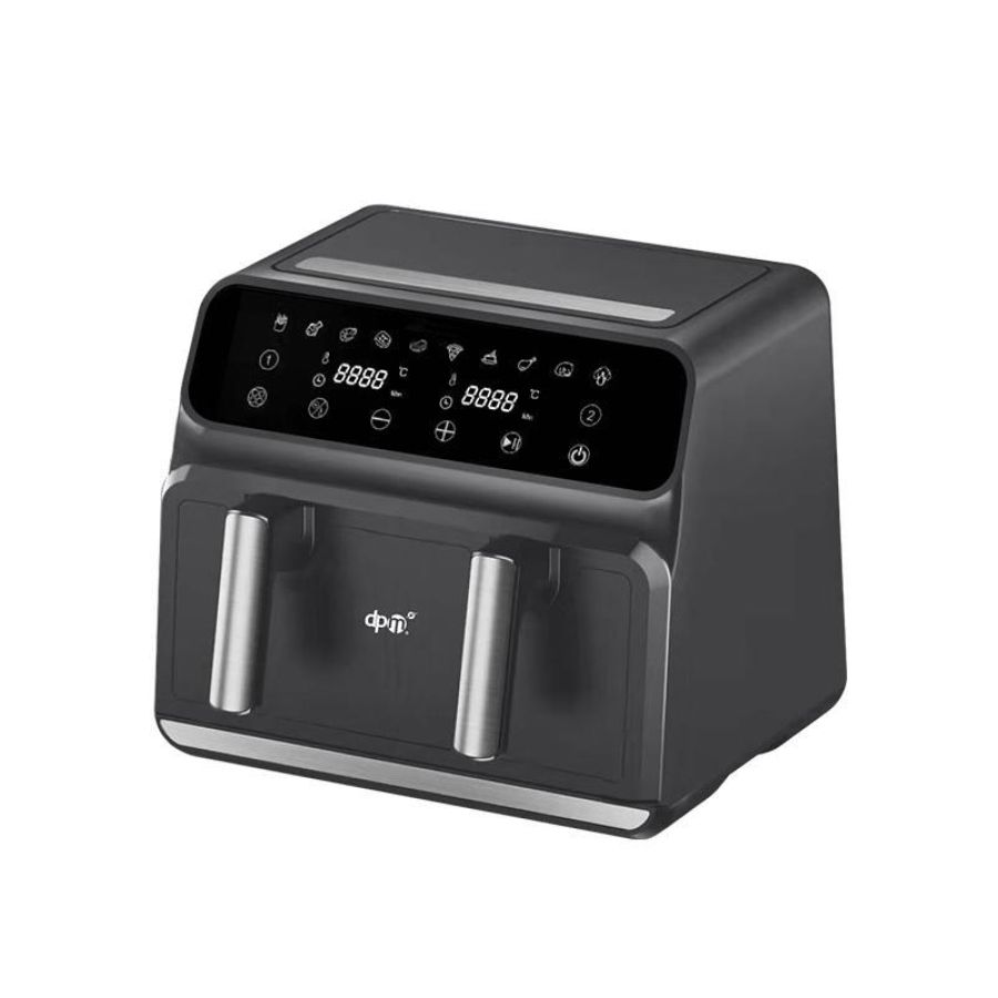Dpm 801d twin friggitrice ad aria digitale doppio cestello 1700w capacita` 8 lt cotture indipendenti nero