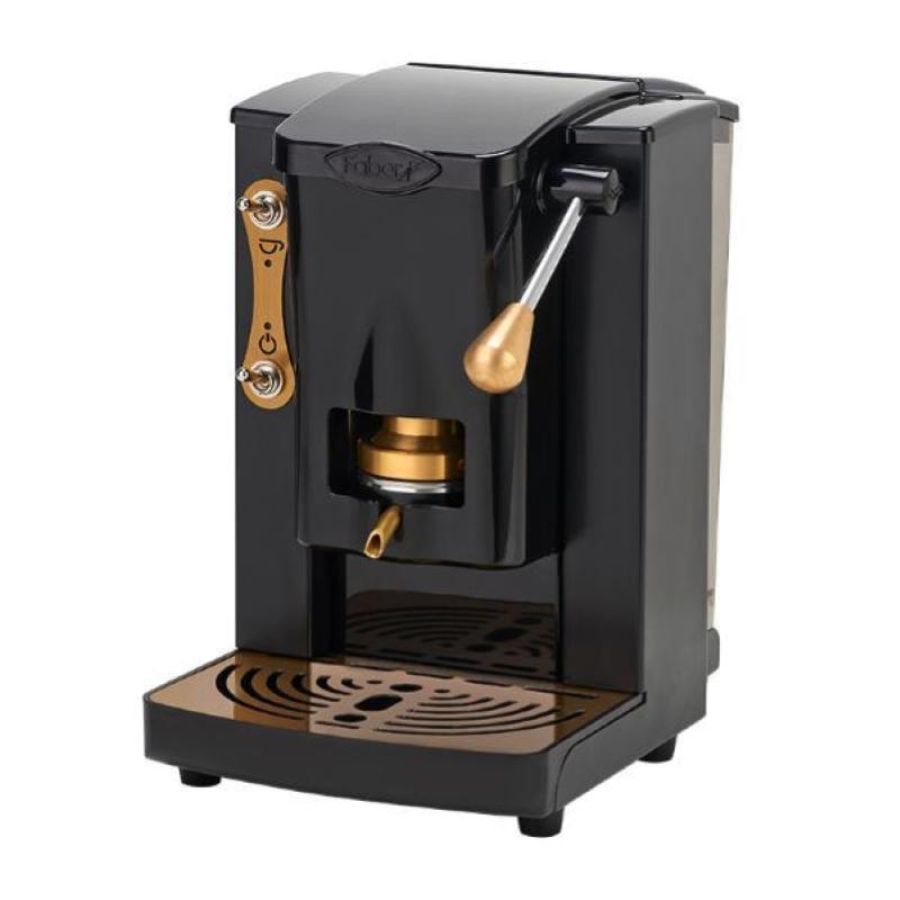 Faber new slot mini plast macchina da caffe cialde 44mm ottone ed.nero