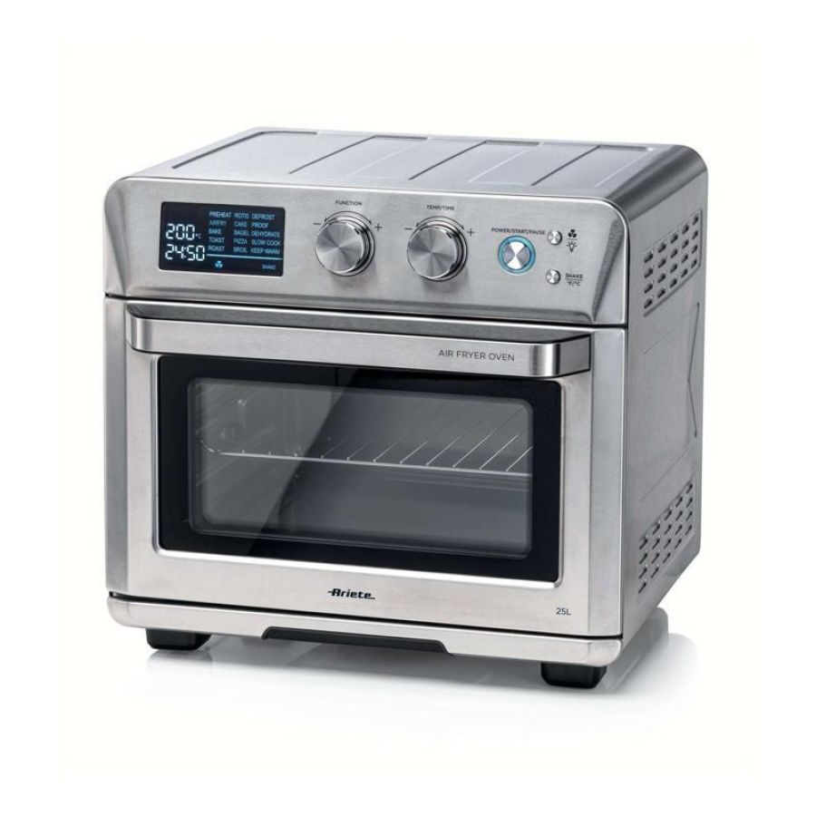 Ariete airy fryer oven friggitrice ad aria + forno elettrico 25 lt 1700 w display temepratura max 230 gradi acciaio