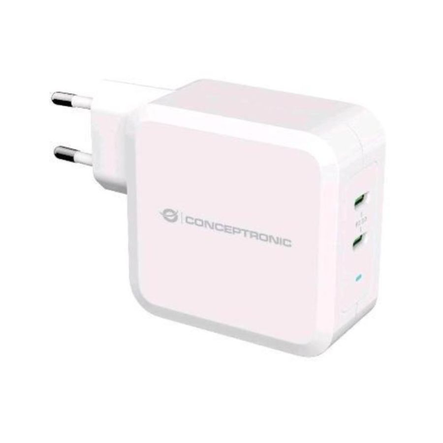 Conceptronic althea08w caricabatterie gan 2 porte usb-c pd da 100w bianco