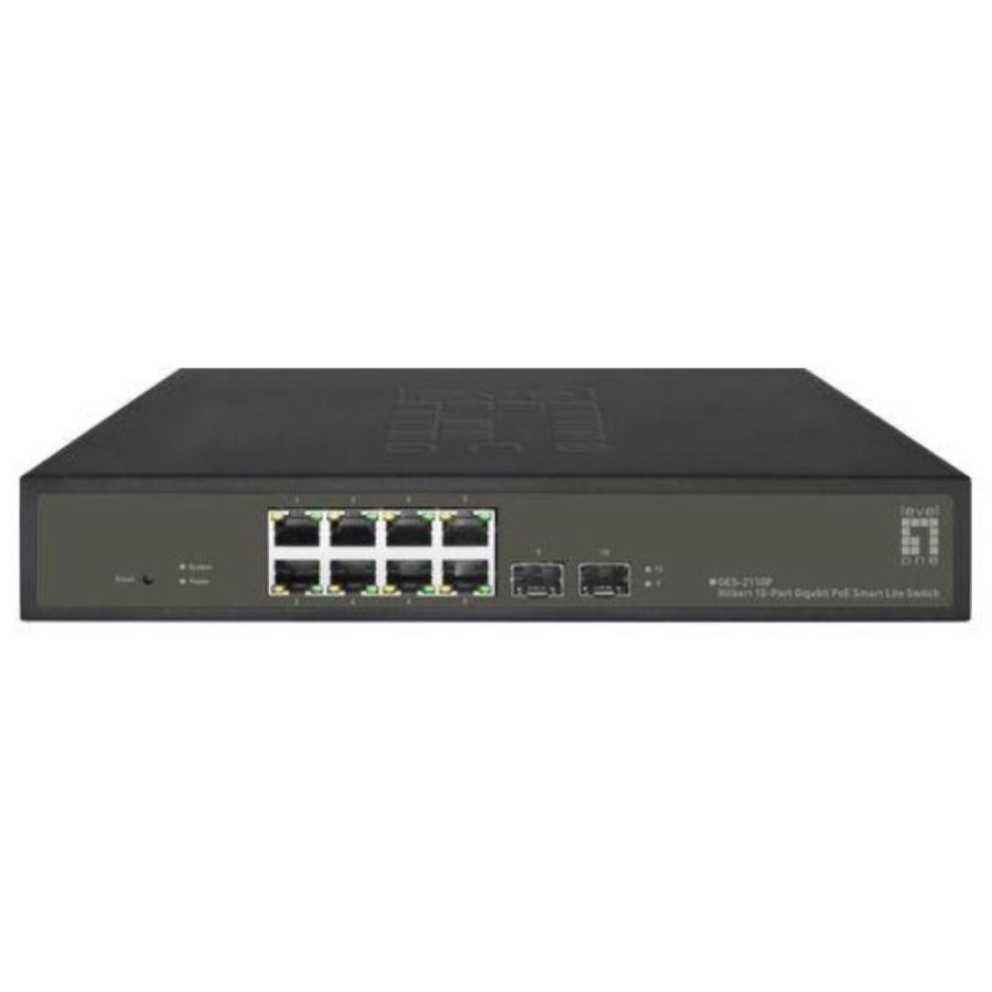 Levelone ges-2110p switch di rete gestito l2 gigabit ethernet 10-100-1000 supporto power over ethernet nero